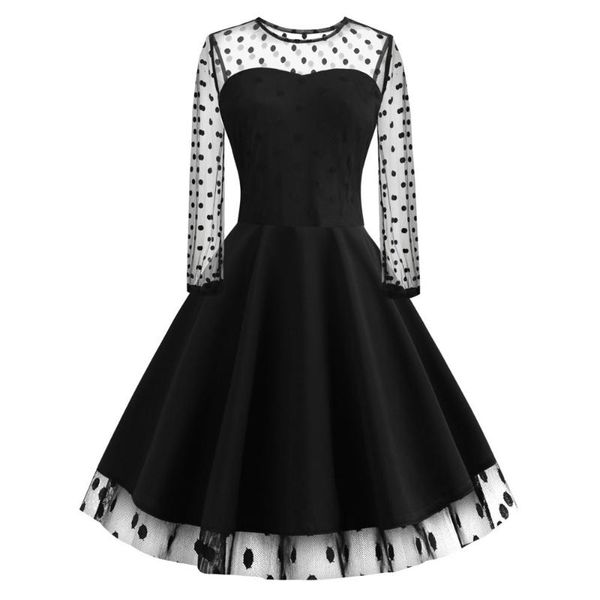 casual dresses sexemara elegant solid black polka dots patchwork design double layers full circle swing dress ball gown, Black;gray
casual dresses sexemara elegant solid black polka dots patchwork design double layers full circle swing dress ball gown, Black;gray
