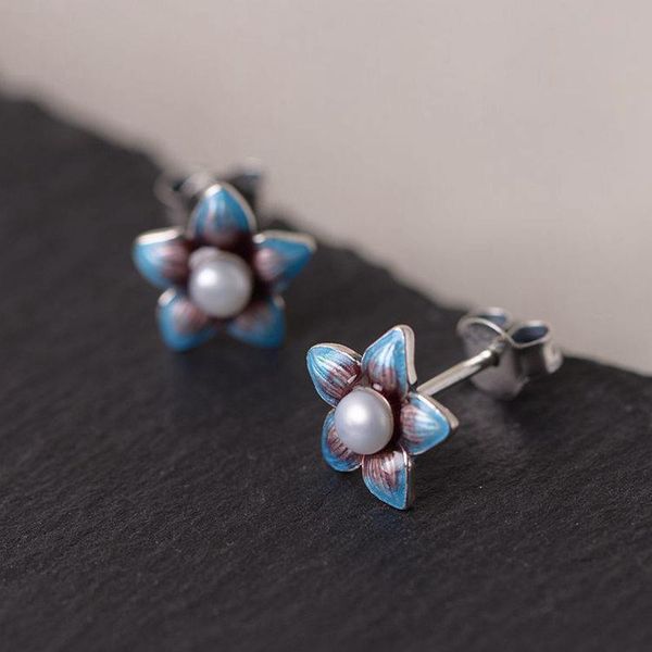 stud original designer craftsmanship burnt blue enamel porcelain pearl earrings retro exquisite charm women's silver jewelry, Golden;silver
stud original designer craftsmanship burnt blue enamel porcelain pearl earrings retro exquisite charm women's silver jewelry, Golden;silver