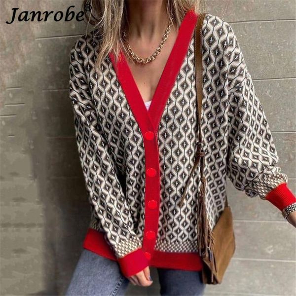 women's knits & tees janrobe fashion loose knitted cardigan sweater autumn winter v-neck single-breasted casual coat ladies clothing 20, White
women's knits & tees janrobe fashion loose knitted cardigan sweater autumn winter v-neck single-breasted casual coat ladies clothing 20, White