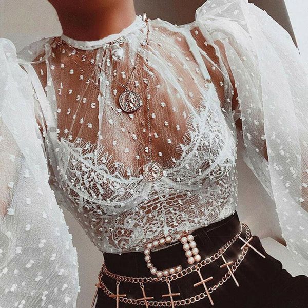 women's blouses & shirts sheer mesh women long sleeves female see-through casual summer wear fashion transparent pullovers femme, White
women's blouses & shirts sheer mesh women long sleeves female see-through casual summer wear fashion transparent pullovers femme, White