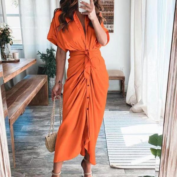 casual dresses solid color long maxi dress for women summer short sleeve lace up waist tight party vestidos femme, Black;gray
casual dresses solid color long maxi dress for women summer short sleeve lace up waist tight party vestidos femme, Black;gray