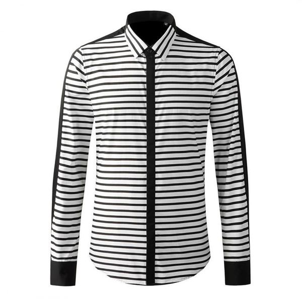 men's casual shirts 100% cotton mens stripe long sleeve dress fashion slim fit party man shrits, White;black
men's casual shirts 100% cotton mens stripe long sleeve dress fashion slim fit party man shrits, White;black