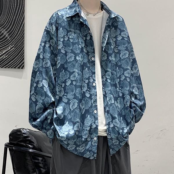 men's casual shirts 2021 floral print shirt men autumn long sleeve loose lapel couple clothes fashion streetwear vintage chemise homme, White;black
men's casual shirts 2021 floral print shirt men autumn long sleeve loose lapel couple clothes fashion streetwear vintage chemise homme, White;black