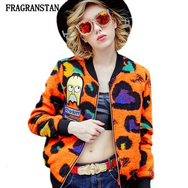 women's wool & blends women o-neck short thick warm woolen coat personality letter cartoon printed orange parkas female jackets, Black
women's wool & blends women o-neck short thick warm woolen coat personality letter cartoon printed orange parkas female jackets, Black