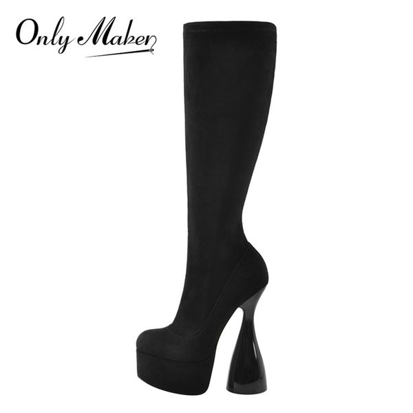onlymaker platform knee high boots black flock high elastic spike heels side zipper long boots for women spring autumn big size 211103
onlymaker platform knee high boots black flock high elastic spike heels side zipper long boots for women spring autumn big size 211103