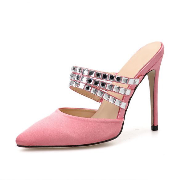 2021 new woman mules fashion rhinestone silk pointed toe high heels slides summer slippers women pumps ladies shoes j6er, Black
2021 new woman mules fashion rhinestone silk pointed toe high heels slides summer slippers women pumps ladies shoes j6er, Black
