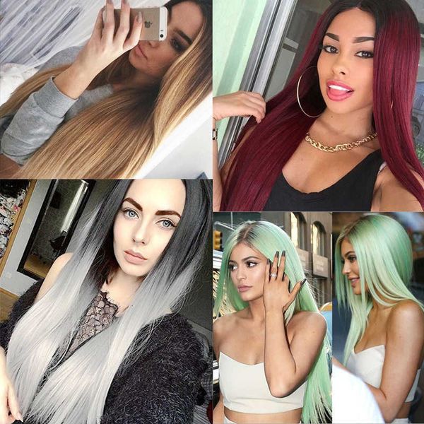 wig women's dyeing black gradient wine red medium length straight color chemical fiber hair set
wig women's dyeing black gradient wine red medium length straight color chemical fiber hair set