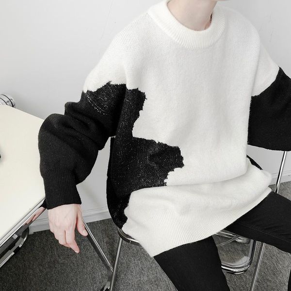 men's sweaters men asymmetric loose casual pullover sweater women oversize streetwear youthful fashion knitwear, White;black
men's sweaters men asymmetric loose casual pullover sweater women oversize streetwear youthful fashion knitwear, White;black