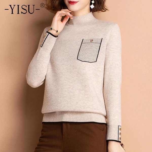 women's sweaters yisu 2021 winter women sweater solid color half turtleneck plus velvet casual jumper thicken knitted pullover warm top, White;black
women's sweaters yisu 2021 winter women sweater solid color half turtleneck plus velvet casual jumper thicken knitted pullover warm top, White;black