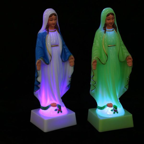 1000pcs LED light Mary Statue Madonna Handmade Virgin Mary Statue Jesus Christmas Home Decoration Christmas Gift