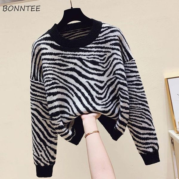 women's sweaters women pullovers zebra striped oversize sweater loose harajuku ladies korean style fashion soft winter o-neck all-match, White;black
women's sweaters women pullovers zebra striped oversize sweater loose harajuku ladies korean style fashion soft winter o-neck all-match, White;black