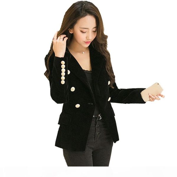 autumn velet blazer feminino jacket women full sleeve female gold button chaqueta mujer ladies blazers outwear ow0247, White;black
autumn velet blazer feminino jacket women full sleeve female gold button chaqueta mujer ladies blazers outwear ow0247, White;black
