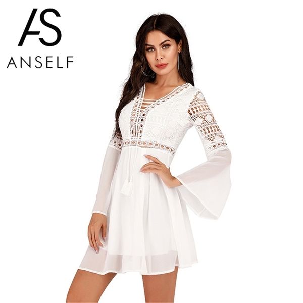 anself women's dress v-neck hollow out long sleeve mini lace dress elegant white boho dress casual lace vestido robe femme 210806, Black;gray
anself women's dress v-neck hollow out long sleeve mini lace dress elegant white boho dress casual lace vestido robe femme 210806, Black;gray