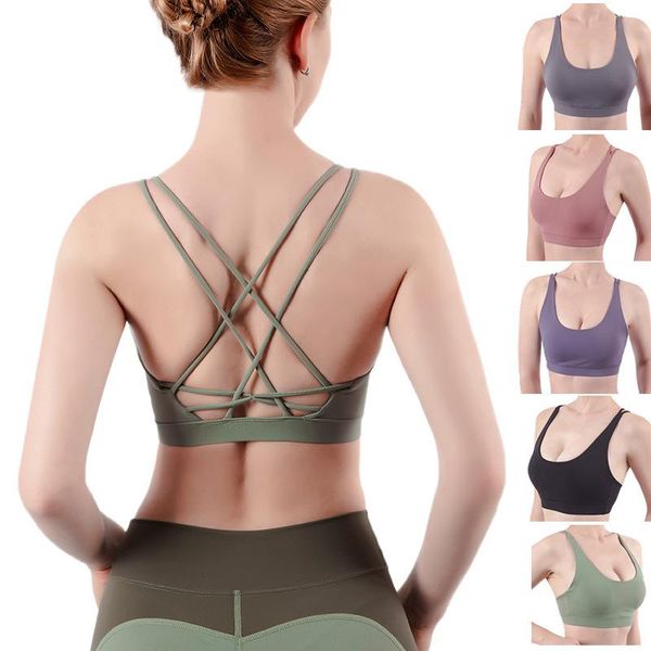 double shoulder straps design with chest pad hollow woman running yoga sports bra no steel ring fitness underwear plus size, White;black
double shoulder straps design with chest pad hollow woman running yoga sports bra no steel ring fitness underwear plus size, White;black