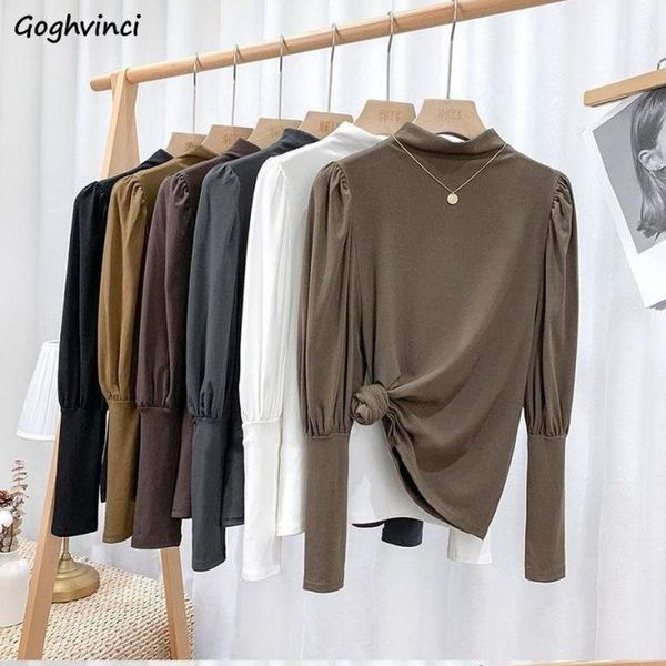 women's sweaters pullovers women korean style half high collar long puff sleeve autumn slim design ladies vintage 5 colors inside selli, White;black
women's sweaters pullovers women korean style half high collar long puff sleeve autumn slim design ladies vintage 5 colors inside selli, White;black