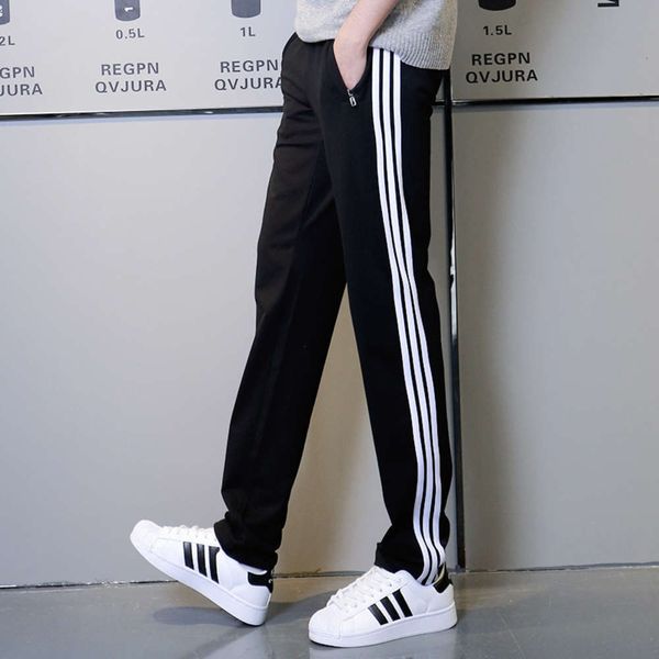 men's casual cotton straight tube loose three bar large size student sports pants, Black
men's casual cotton straight tube loose three bar large size student sports pants, Black