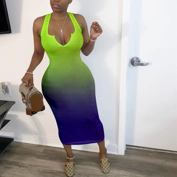 gradient color deep v neck sleeveless bodycon long dress womens 2021 plus size clubwear fitted sundresses d22-cc29, Black;gray
gradient color deep v neck sleeveless bodycon long dress womens 2021 plus size clubwear fitted sundresses d22-cc29, Black;gray