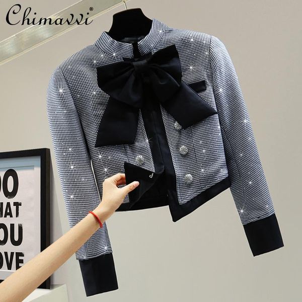women's suits & blazers luxury rhinestone bow short suit 2021 autumn and winter clothes korean style fashion slimming retro houndstooth, White;black
women's suits & blazers luxury rhinestone bow short suit 2021 autumn and winter clothes korean style fashion slimming retro houndstooth, White;black