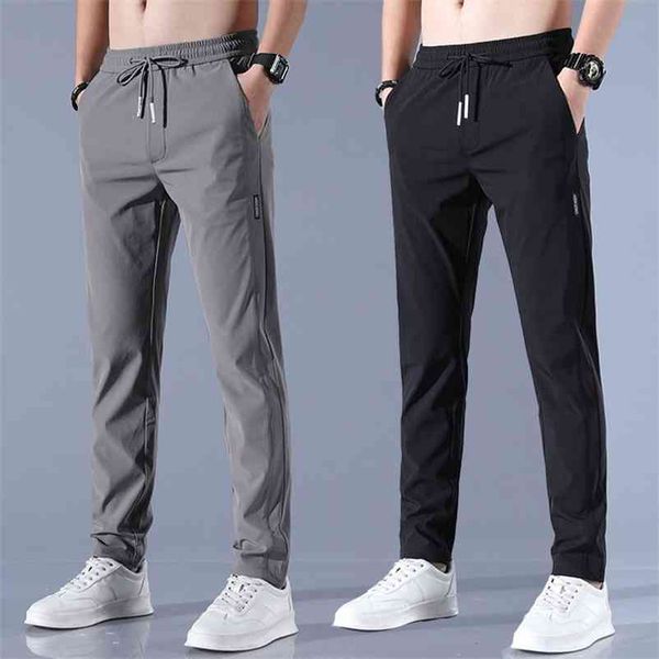 men's ice silk trousers solid color mid-waist loose breathable straight-leg casual pants thin quick-drying sports pants 210723, Black
men's ice silk trousers solid color mid-waist loose breathable straight-leg casual pants thin quick-drying sports pants 210723, Black