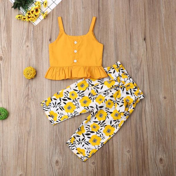 summer toddler baby girl clothes sleeveless ruffle sling sunflower print long pants 2pcs outfits clothes summer 1-4years, White
summer toddler baby girl clothes sleeveless ruffle sling sunflower print long pants 2pcs outfits clothes summer 1-4years, White