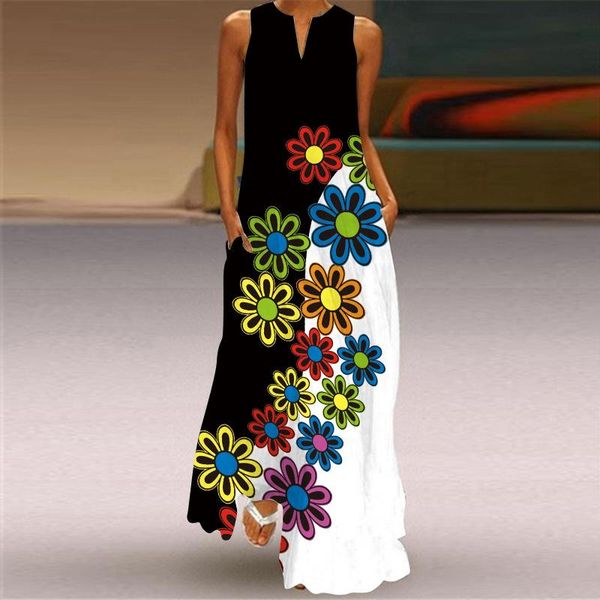 casual dresses sleeveless elegant long dress 2021 summer beach boho floral women plus size clothing robe longue 5xl, Black;gray
casual dresses sleeveless elegant long dress 2021 summer beach boho floral women plus size clothing robe longue 5xl, Black;gray