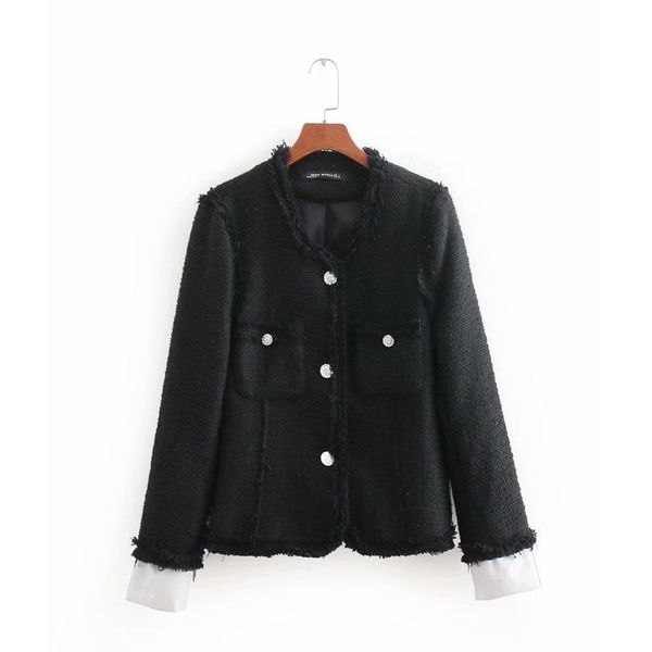women's jackets asds retro style early autumn fashionable temperament patchwork cuff loose version jacket wwt52765, Black;brown
women's jackets asds retro style early autumn fashionable temperament patchwork cuff loose version jacket wwt52765, Black;brown