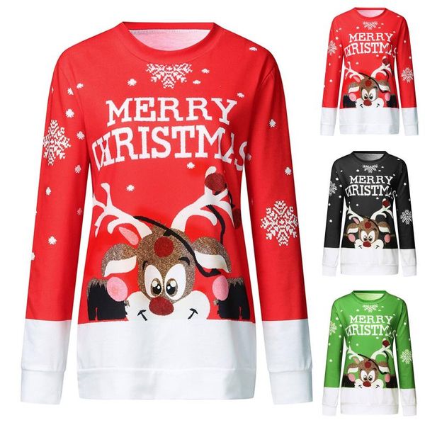 women's blouses & shirts casual long sleeve merry christmas print pullover sweatshirt elegance women clothing camisas de mujer, White
women's blouses & shirts casual long sleeve merry christmas print pullover sweatshirt elegance women clothing camisas de mujer, White