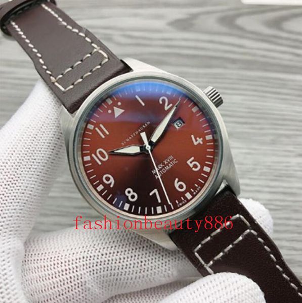 luxury watches high qaualiy automatic mechanical stainless steel black leather simple 41mm pilots watch mark xvii outdoor iw327012, Slivery;brown
luxury watches high qaualiy automatic mechanical stainless steel black leather simple 41mm pilots watch mark xvii outdoor iw327012, Slivery;brown