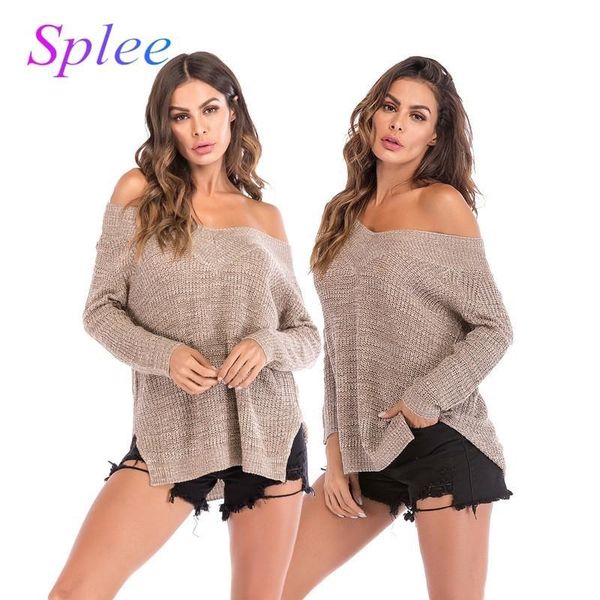 women's sweaters splee off shoulder split knitted sweater women brand black pullovers knitwear autumn winter 2021 jumper pull femme, White;black
women's sweaters splee off shoulder split knitted sweater women brand black pullovers knitwear autumn winter 2021 jumper pull femme, White;black