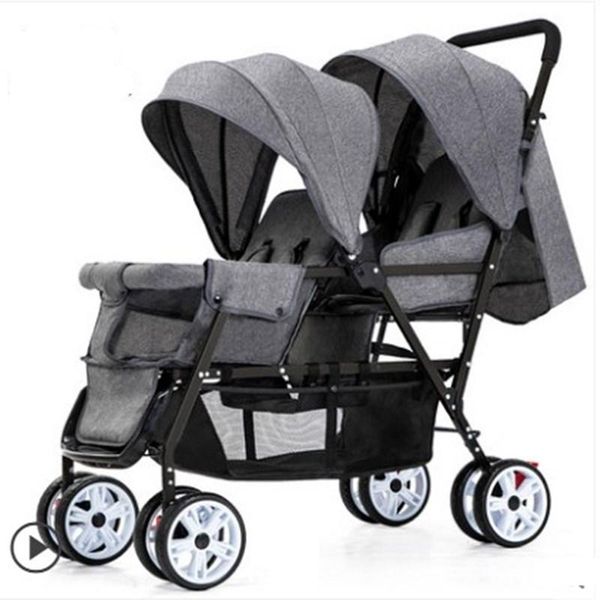 strollers# twin baby stroller sits on the front and back of second child, double can sit, lie down lightly fold
strollers# twin baby stroller sits on the front and back of second child, double can sit, lie down lightly fold