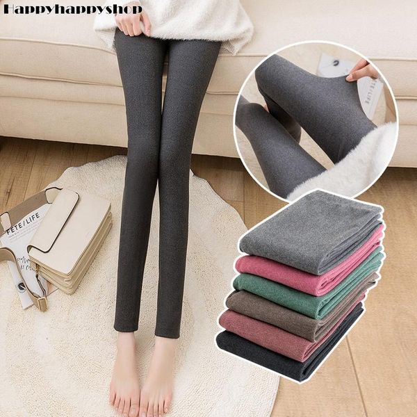 women's leggings pure color winter women warm casual elastic waist trousers long pencil pants normal/plus size choice, Black
women's leggings pure color winter women warm casual elastic waist trousers long pencil pants normal/plus size choice, Black