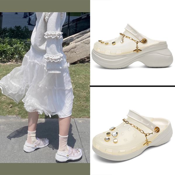 2021 new high heels crystal increasing breathable thick sole women clogs beach sandals lightweight summer slide for ladies paf4, Black
2021 new high heels crystal increasing breathable thick sole women clogs beach sandals lightweight summer slide for ladies paf4, Black