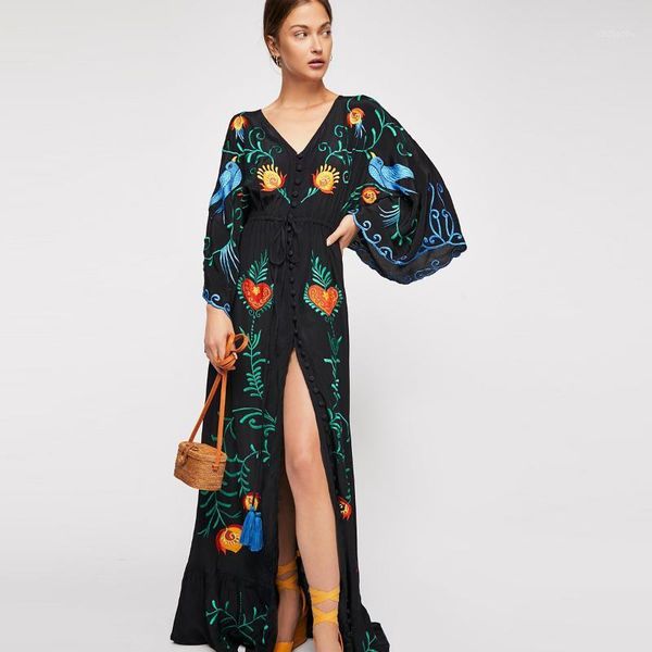 casual dresses jastie 2021 spring autumn women dress loose kimono floral embroidered maxi boho ruffle hem beach, Black;gray
casual dresses jastie 2021 spring autumn women dress loose kimono floral embroidered maxi boho ruffle hem beach, Black;gray