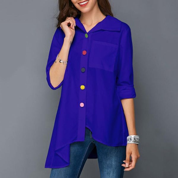 women's blouses & shirts women loose colorful button asymmetric hem tunic shirt blouse xin-, White
women's blouses & shirts women loose colorful button asymmetric hem tunic shirt blouse xin-, White