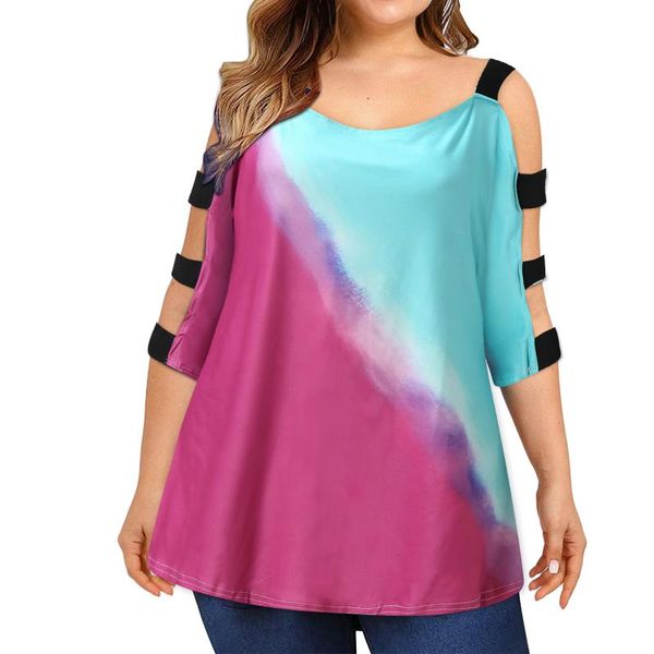 plus size t-shirt 2021 lady strapless tie dye gradient short sleeve shirts patchwork pink and blue color women clothing, Black
plus size t-shirt 2021 lady strapless tie dye gradient short sleeve shirts patchwork pink and blue color women clothing, Black