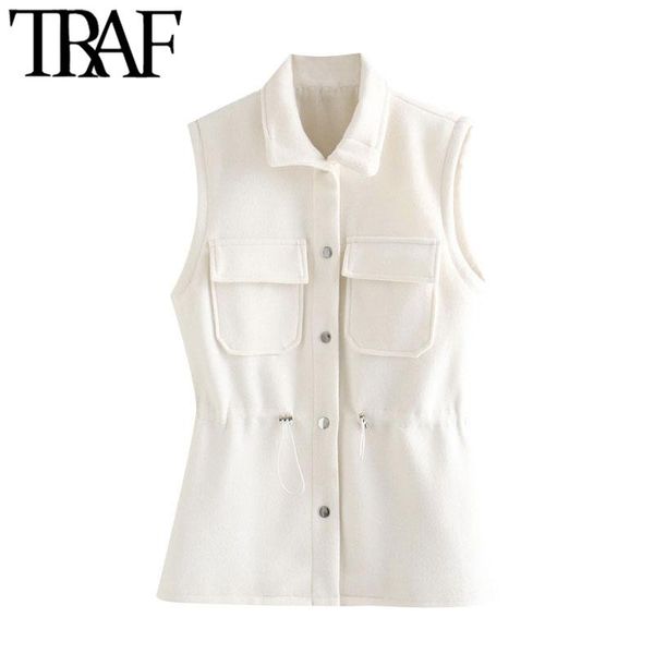 women's vests traf women fashion with drawstring woolen waistcoat vintage sleeveless pockets female vest coat chic, Black;white
women's vests traf women fashion with drawstring woolen waistcoat vintage sleeveless pockets female vest coat chic, Black;white