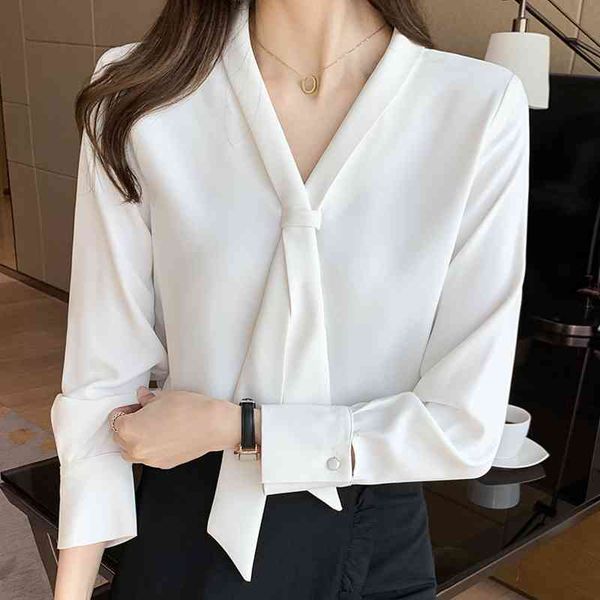 long sleeve white blouse chiffon shirt women blusas mujer de moda bow v-neck office blusa e203 210602
long sleeve white blouse chiffon shirt women blusas mujer de moda bow v-neck office blusa e203 210602