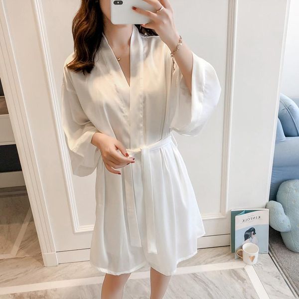 women's sleepwear white rayon bride bridesmaid wedding robe lady kimono bathrobe gown nightgown casual with belt intimate lingerie, Black;red
women's sleepwear white rayon bride bridesmaid wedding robe lady kimono bathrobe gown nightgown casual with belt intimate lingerie, Black;red