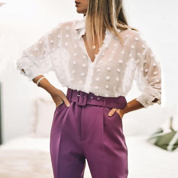 aachoae women white lace chiffon blouse long sleeve polka dot embroidery shirt polka dot fashion turn down collar office blouse blusas
aachoae women white lace chiffon blouse long sleeve polka dot embroidery shirt polka dot fashion turn down collar office blouse blusas
