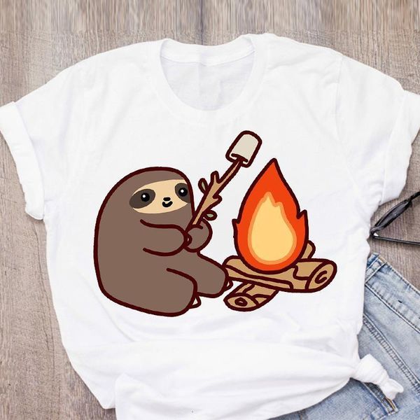 women sloth camper fire cute cartoon fashion short sleeve summer lady t-shirt shirt womens clothing tees female t shirt, White
women sloth camper fire cute cartoon fashion short sleeve summer lady t-shirt shirt womens clothing tees female t shirt, White