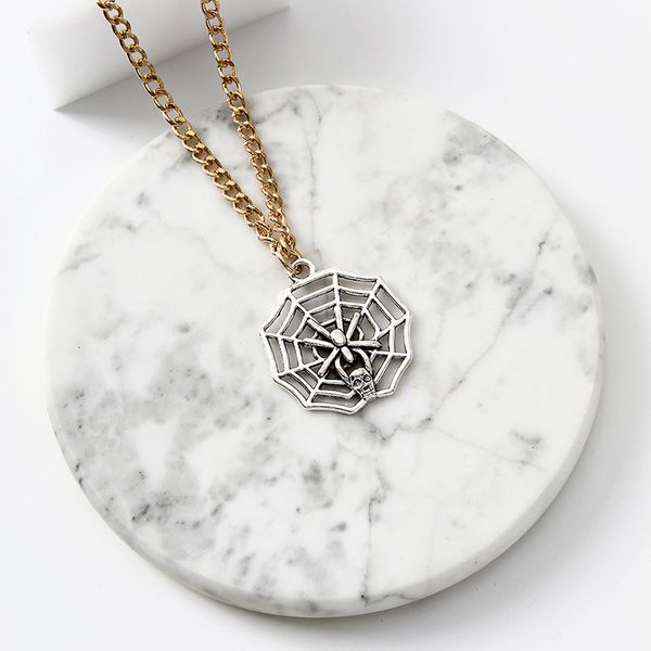halloween ghost festival alloy pendant necklace fashion hip hop horror spider web pendant, Silver
halloween ghost festival alloy pendant necklace fashion hip hop horror spider web pendant, Silver