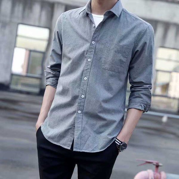 long white sleeve shirt men's oxford spinning inch shirt spring and autumn thin pure color wrinkle ruffian handsome men's slim fit, White;black
long white sleeve shirt men's oxford spinning inch shirt spring and autumn thin pure color wrinkle ruffian handsome men's slim fit, White;black
