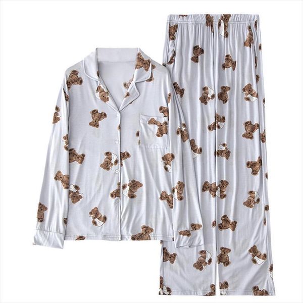 night suits autumn winter modal womens sleepwears cartoon bear pajamas suit long sleeve lapel home clothes, Black;red
night suits autumn winter modal womens sleepwears cartoon bear pajamas suit long sleeve lapel home clothes, Black;red