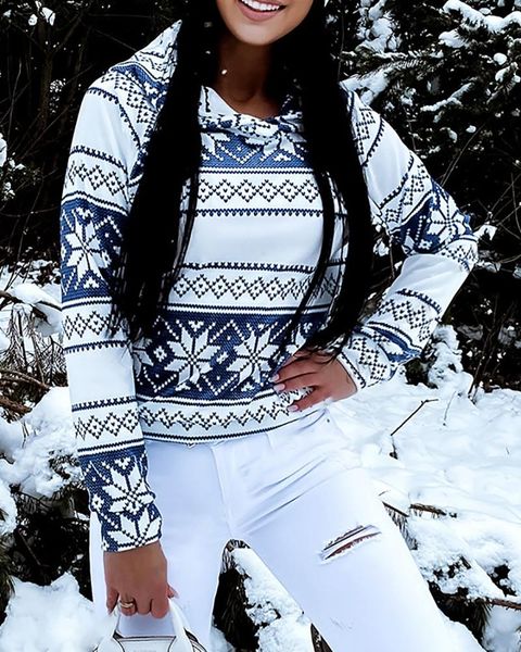 women's hoodies & sweatshirts 2021 spring and autumn christmas snowflake print long sleeve hooded sweatshirt, Black
women's hoodies & sweatshirts 2021 spring and autumn christmas snowflake print long sleeve hooded sweatshirt, Black