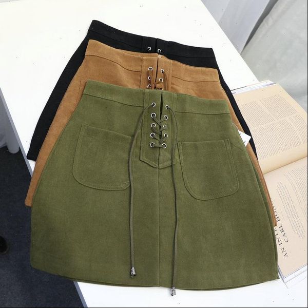 yovamoo khaki suede leather korean skirt 2021 double pocket a line short drawstring bandage wholesale skirts womens clothing, Black
yovamoo khaki suede leather korean skirt 2021 double pocket a line short drawstring bandage wholesale skirts womens clothing, Black