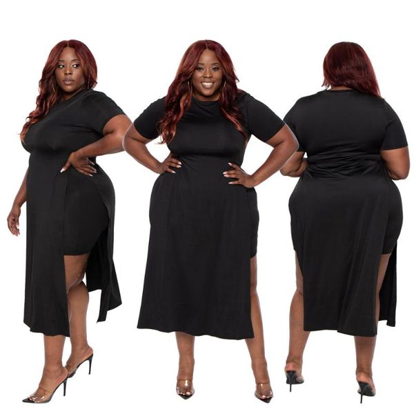 plus size tracksuits women casual solid two piece sets fashion o-neck short sleeve split long t-shirts + skinny shorts outfits 2021 summer, Black
plus size tracksuits women casual solid two piece sets fashion o-neck short sleeve split long t-shirts + skinny shorts outfits 2021 summer, Black