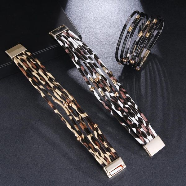 charm bracelets 2021 fashion jewelry cuff leather for women vintage multi-layer leopard magnet bracelet pulseras mujer, Golden;silver
charm bracelets 2021 fashion jewelry cuff leather for women vintage multi-layer leopard magnet bracelet pulseras mujer, Golden;silver