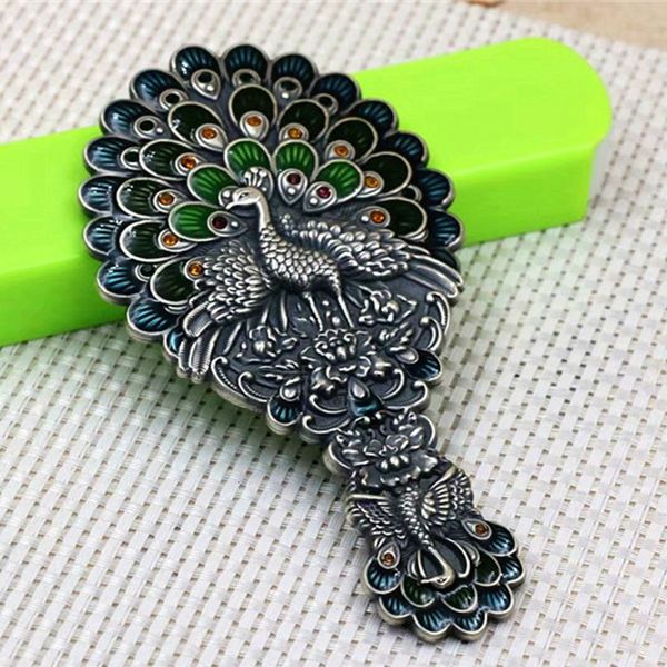2021 new real s999 pure embossed peacock makeup mirror thai sier vintage fine women's jewelry vt6r, Silver
2021 new real s999 pure embossed peacock makeup mirror thai sier vintage fine women's jewelry vt6r, Silver