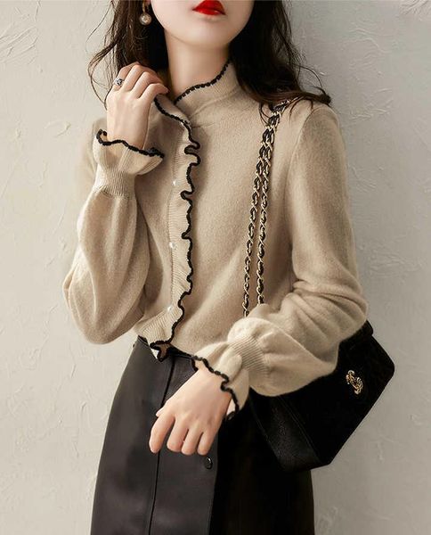 women's knits & tees icclek jxmyy autumn 2021 simple and elegant knitted cardigan with wood ears thin gentle an, White
women's knits & tees icclek jxmyy autumn 2021 simple and elegant knitted cardigan with wood ears thin gentle an, White