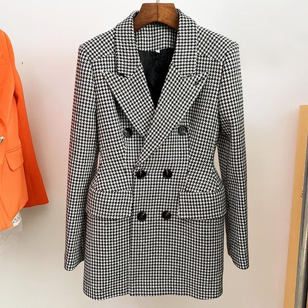 women's wool & blends 2021 autumn chic ol elegant double-breasted tweed coat hight quality plaid jackets for women b848, Black
women's wool & blends 2021 autumn chic ol elegant double-breasted tweed coat hight quality plaid jackets for women b848, Black